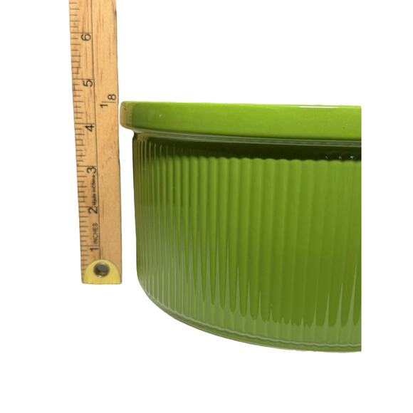 Martha Stewart Macy's Ceramic Casserole Dish Green Cow Lidded 9" Kitchen Decor - Picture 11 of 13